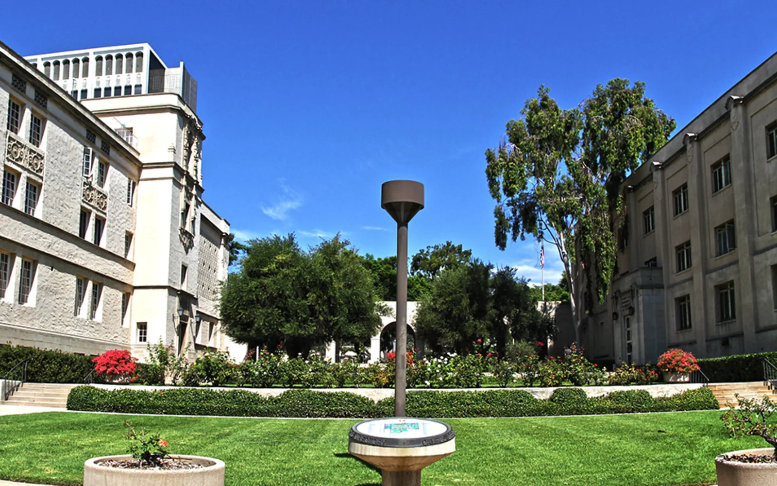 The entrance gate to Caltech's campus